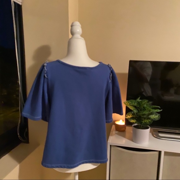 NWT Altar’d State Blue Ruffle Top - Picture 3 of 4